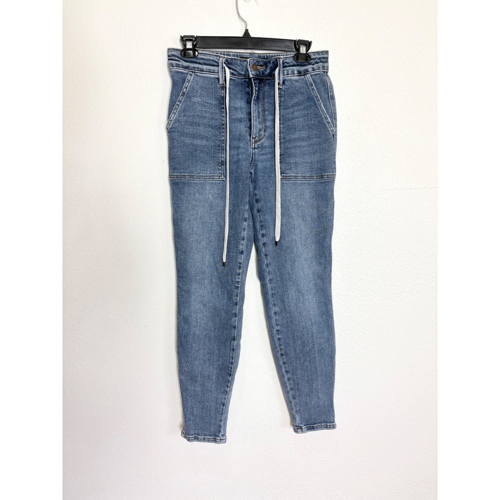 Judy Blue Medium Wash Cuffed Denim Joggers Jeans Size 26